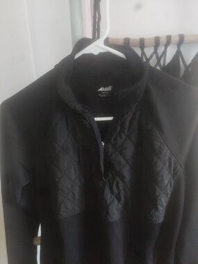 Avia Black Quilted Half-Zip Pullover